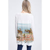 Horses in Desert Print Long Sleeve Cardigan