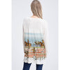 Horses in Desert Print Long Sleeve Cardigan