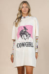 Western Cowgirl Graphic T-Shirt Dress