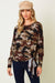 Camo Print Tie Knit Top