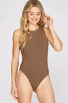 Mocha Rib Knit Bodysuit - j5barmercantile