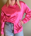 Hot Pink Satin Blouse