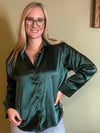 Emerald Green Satin Blouse - j5barmercantile