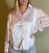 Crisp White Satin Blouse