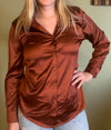 Rust Satin Blouse - j5barmercantile